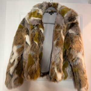 Wild Fable Multicolor Faux Fur Teddy Jacket